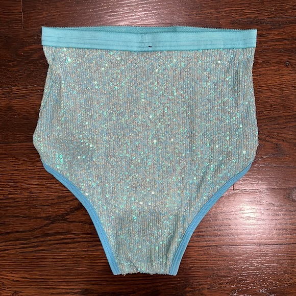 NWT EASTNWEST LABEL FESTIVAL SEQUIN HIGH RISE BOTTOMS SZ M Z130-30 - Picture 2 of 2